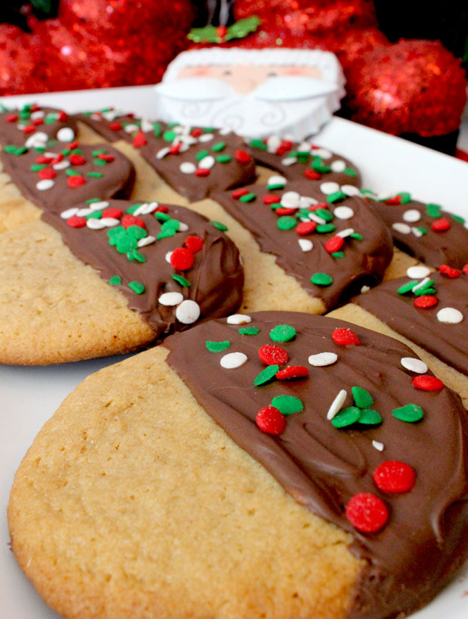 Peanut Butter Holiday Cookies
 Chocolate Dipped Peanut Butter Christmas Cookies Two Sisters