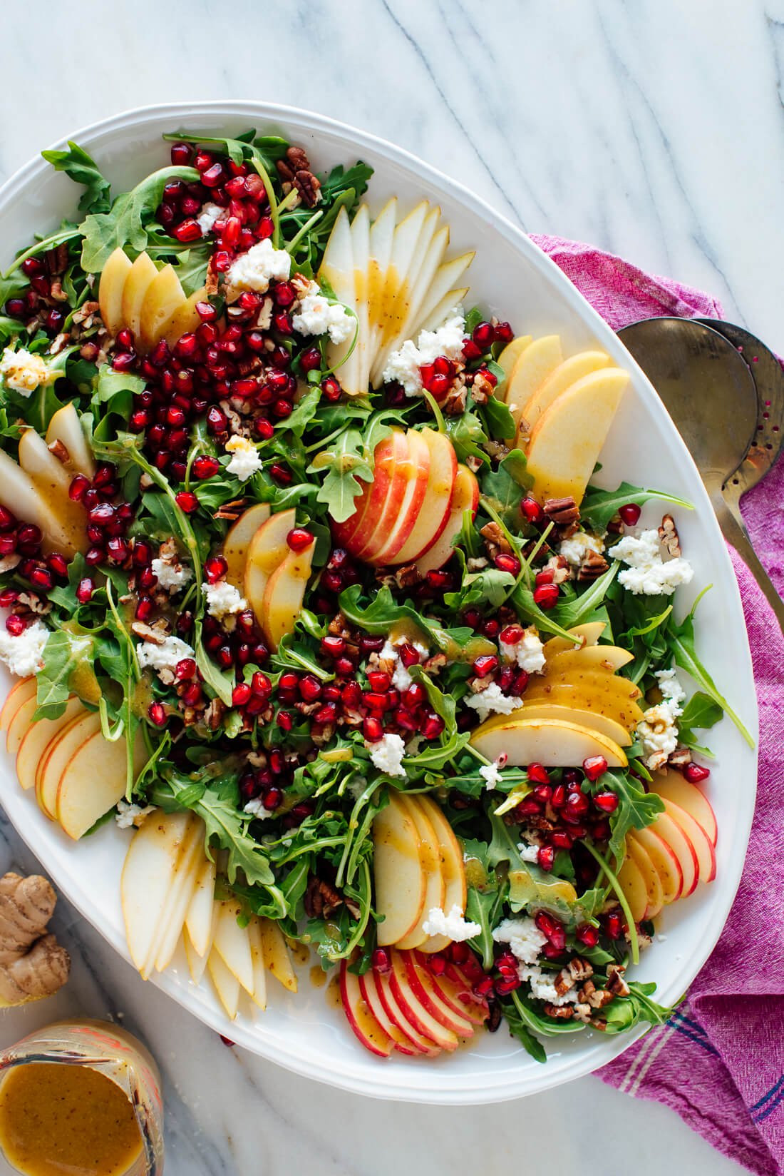 Pear Salad Recipes
 Pomegranate & Pear Green Salad with Ginger Dressing