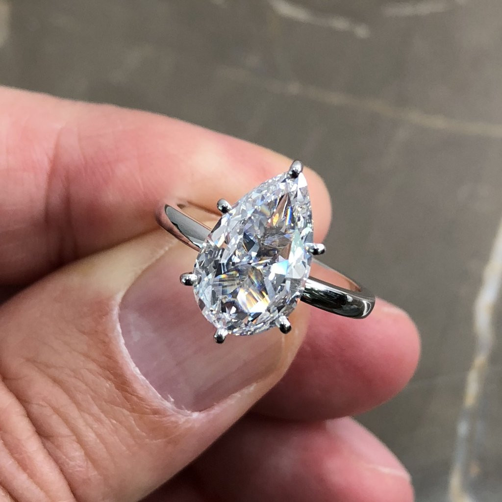 Pear Shaped Diamond Engagement Rings
 3 Carat Pear Shaped Diamond Engagement Ring 14K White