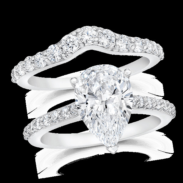 Pear Shaped Wedding Ring Sets
 Pear Shape 3 0 Carat 14K Wedding Ring Set