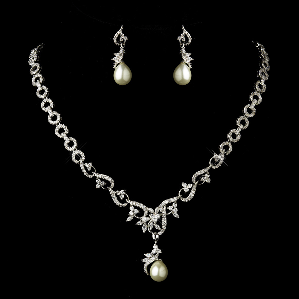 Pearl Bridal Jewelry Sets
 Lucette Ivory Pearl Bridal Jewelry Set Elegant Bridal