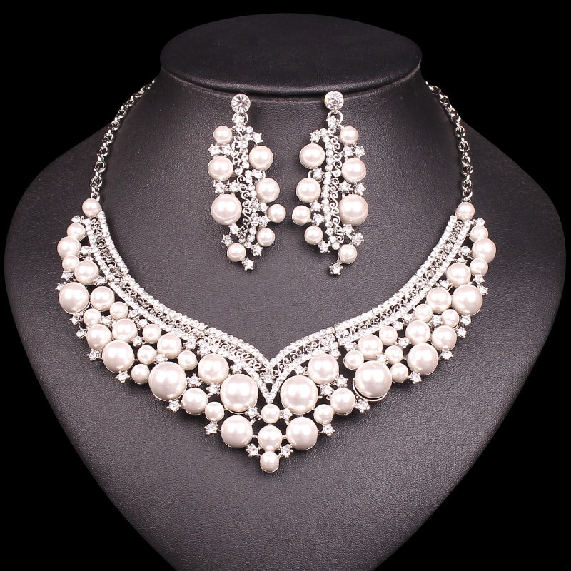 Pearl Bridal Jewelry Sets
 Fashion Bridal Jewelry Sets Imitation Pearl Statement
