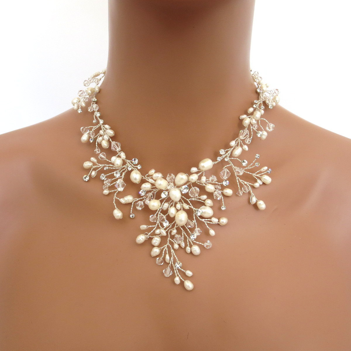 Pearl Necklace Sets
 Bridal necklace Pearl necklace Wedding jewelry set