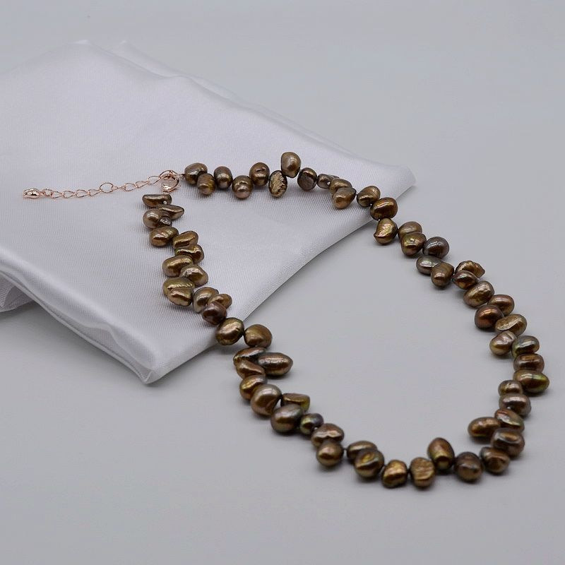 Pearl Necklace Value
 Very special brown baroque natural freshwater pearl
