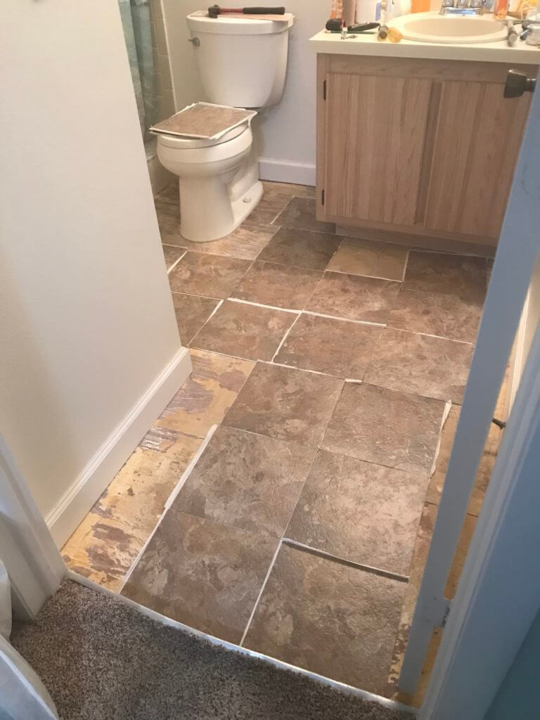 Peel And Stick Tile Bathroom
 Installing peel and stick vinyl tile in bathroom Frugal
