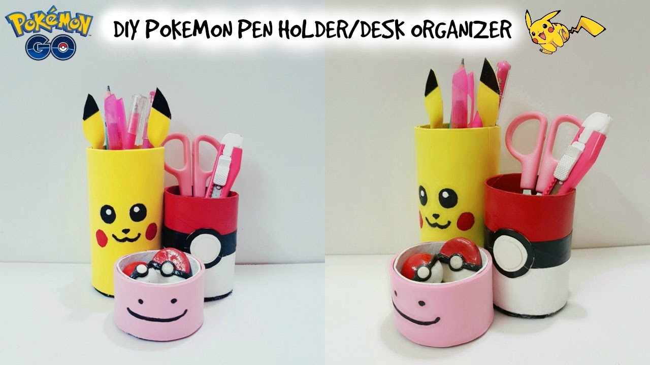 Pen Organizer DIY
 DIY Desk Organizer DIY Pokemon Go DIY Pen Holder with