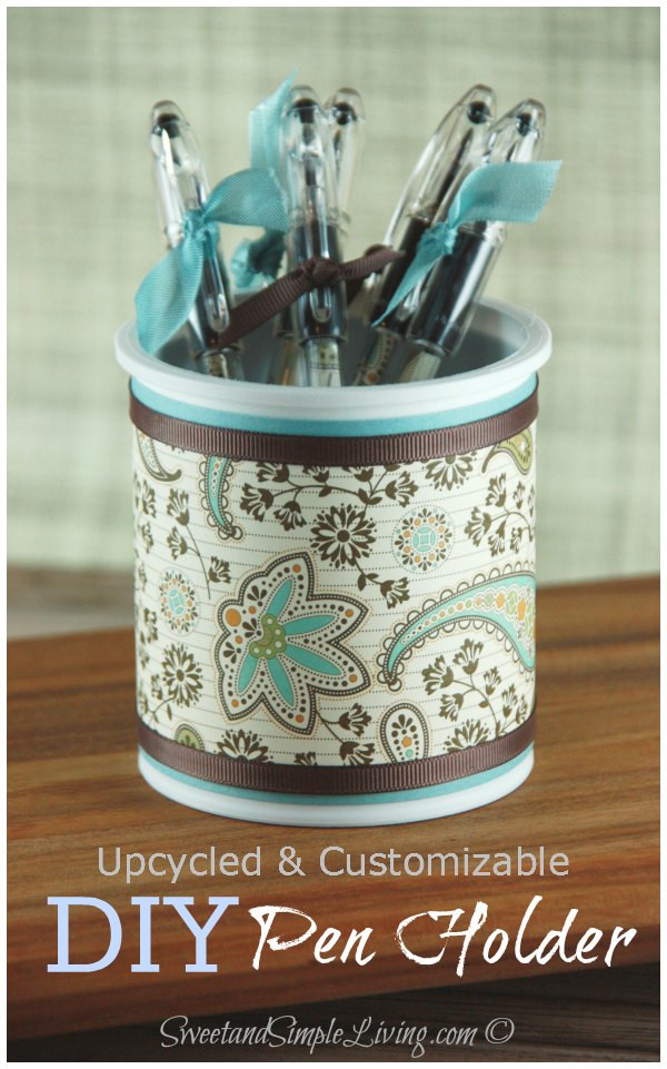 Pen Organizer DIY
 DIY Pen Holder Sweet and Simple Living