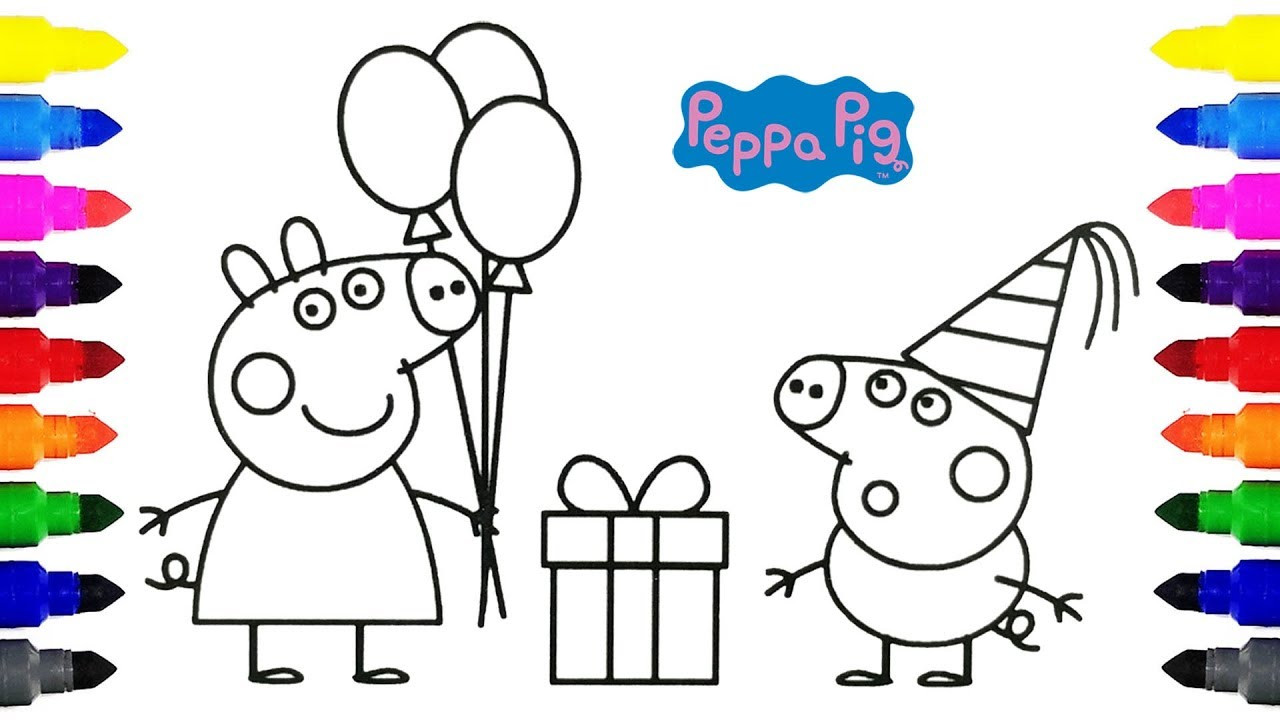 Peppa Pig Coloring Pages For Kids
 Peppa Pig Happy Birthday Coloring Pages for Kids