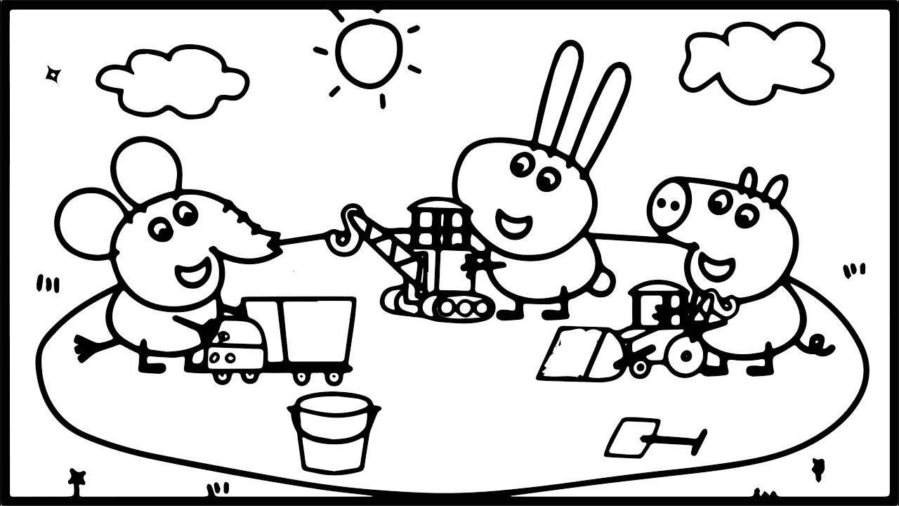 Peppa Pig Coloring Pages For Kids
 How to draw Peppa Pig Playground Coloring Pages