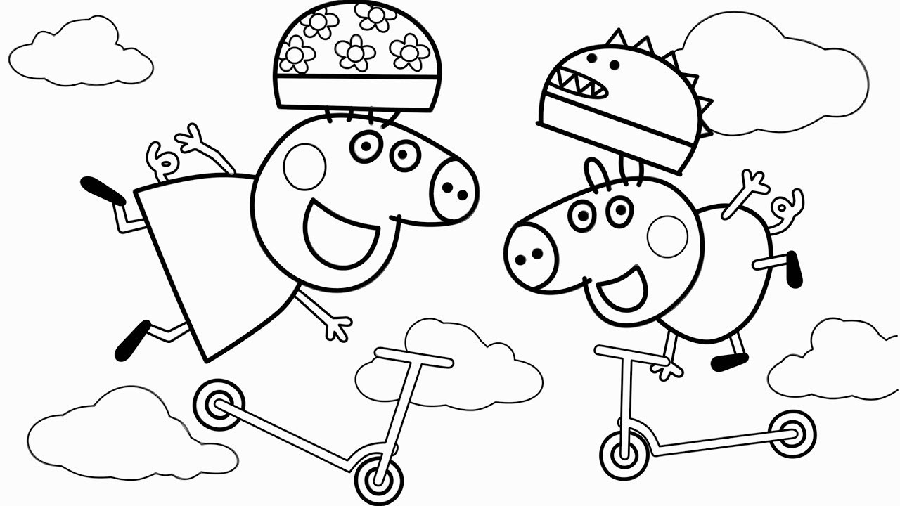 Peppa Pig Coloring Pages For Kids
 Peppa Pig & George Pig Coloring Pages & Learn Colors For