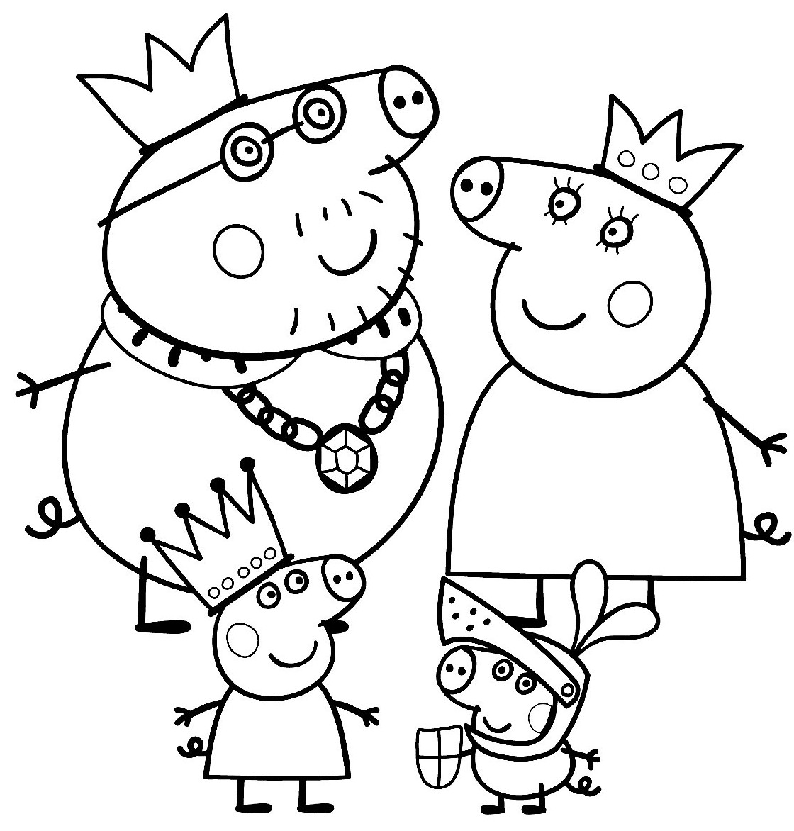 Peppa Pig Coloring Pages For Kids
 Peppa Pig Family Coloring Pages Coloring Home