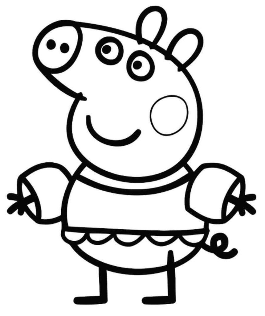 Peppa Pig Coloring Pages For Kids
 Peppa Pig Go Swimming Coloring Page Free Printable