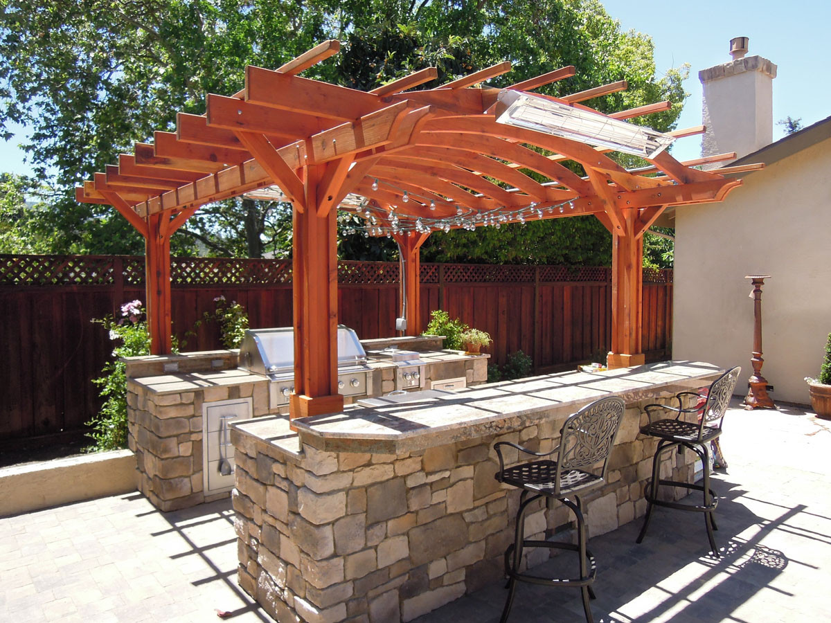 Pergola Kitchen Outdoor
 Outdoor Kitchen Pergola Custom Redwood Kitchen Pergola Kit