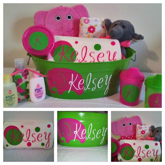 Personal Baby Shower Gift Ideas
 Personalized Baby Girl Gift Basket for Baby Shower