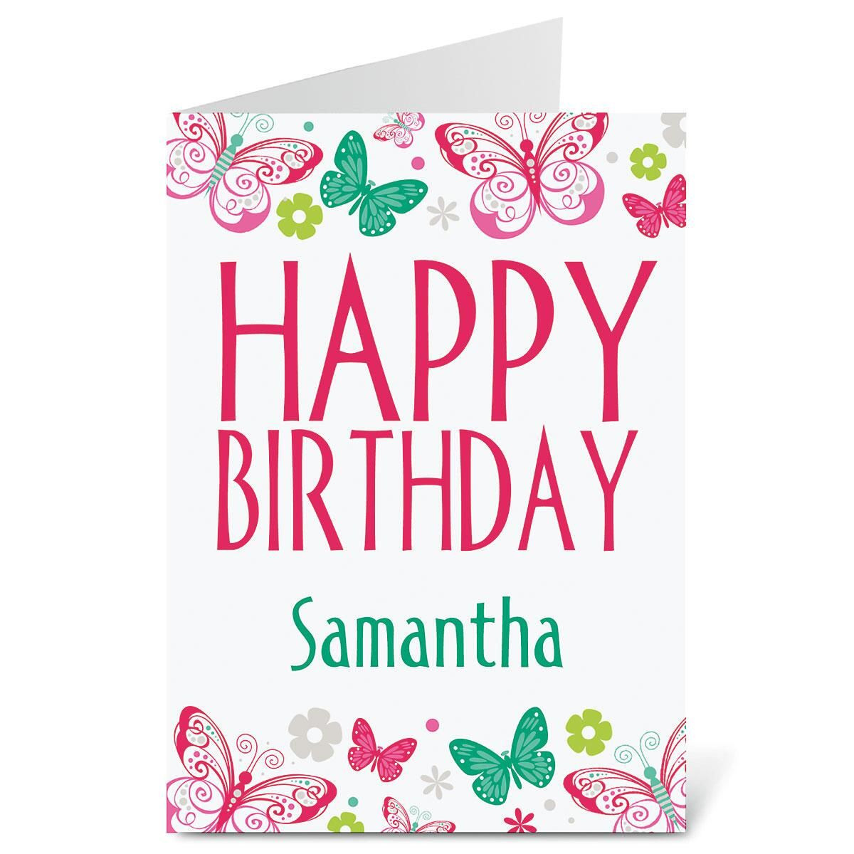 Personalized Birthday Cards
 Butterfly Border Select a Card