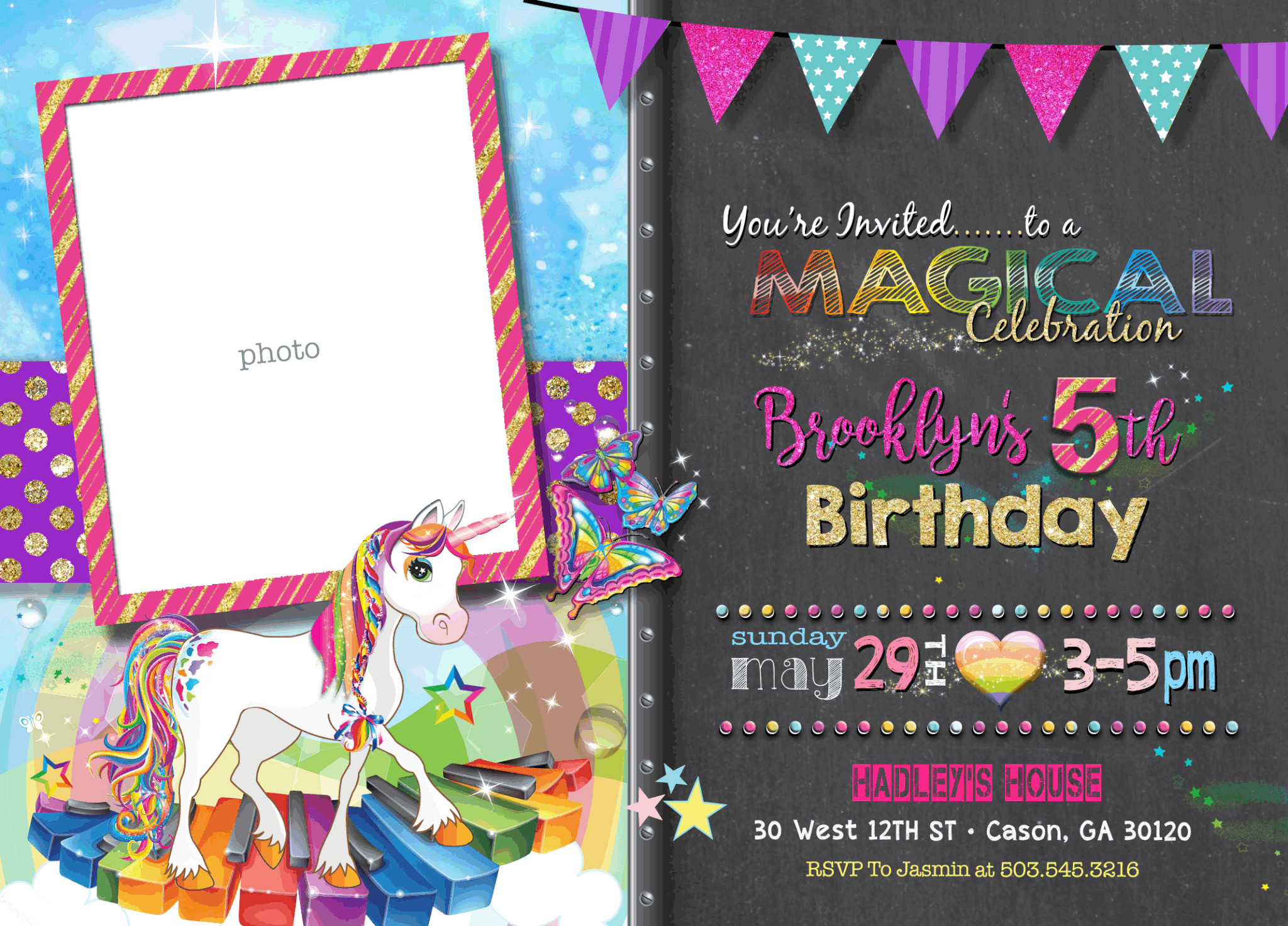 Personalized Birthday Invitations
 Unicorn Birthday Invitation Rainbow Unicorn Invitation