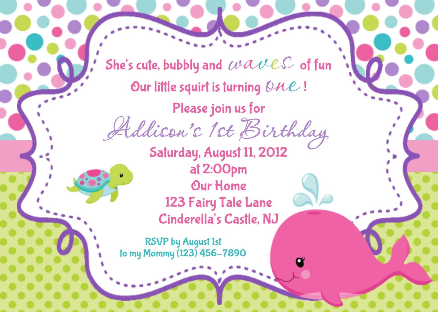 Personalized Birthday Invitations
 Whale Birthday Invitation Personalized by afairytalebeginning