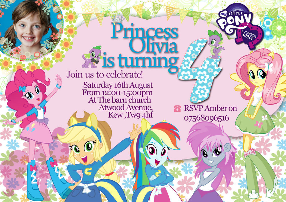 Personalized Birthday Invitations
 Personalized Birthday Invitations My Little Pony Equestria