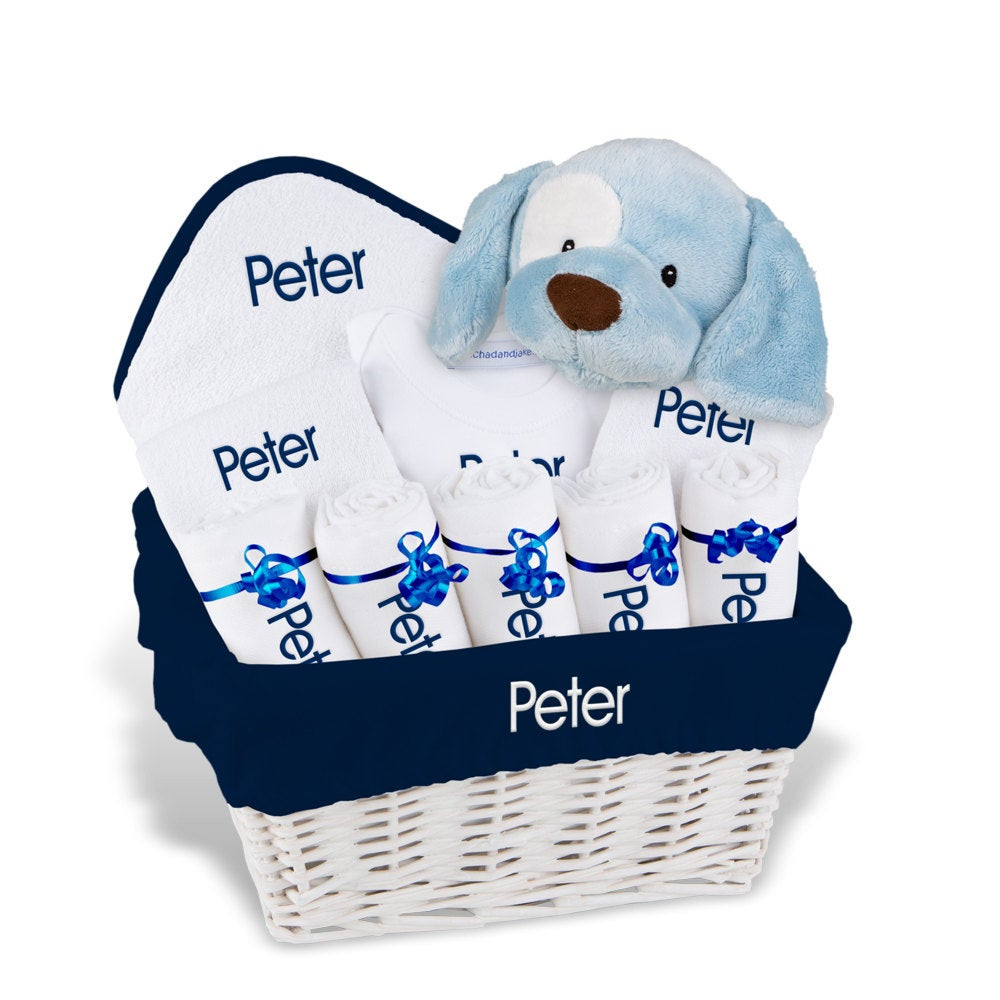 Personalized Gifts For Baby Boy
 Personalized Baby Gift Basket Baby Boy Gift Basket 2 Bibs