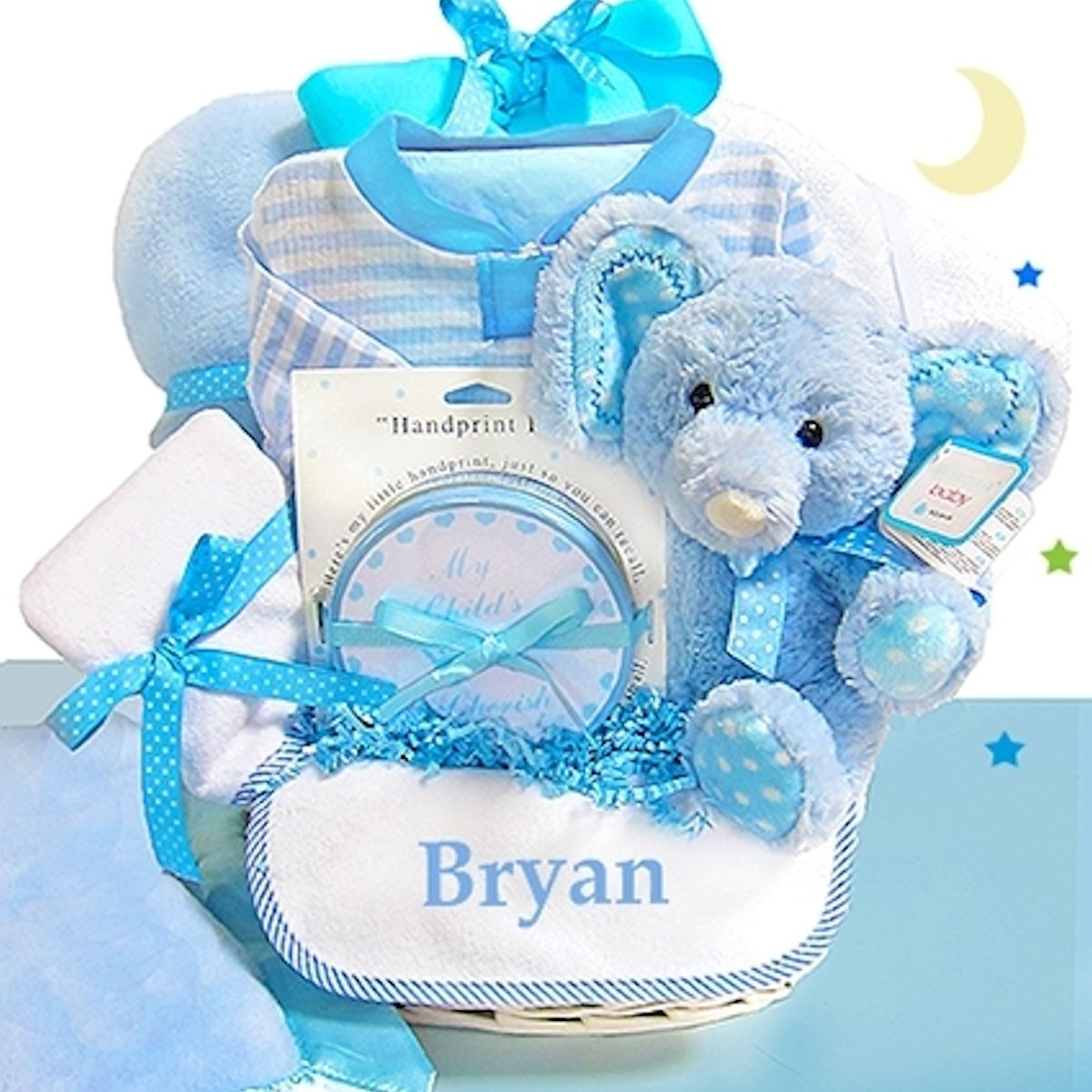 Personalized Gifts For Baby Boy
 Baby Boy Gift Basket Blue Elephant