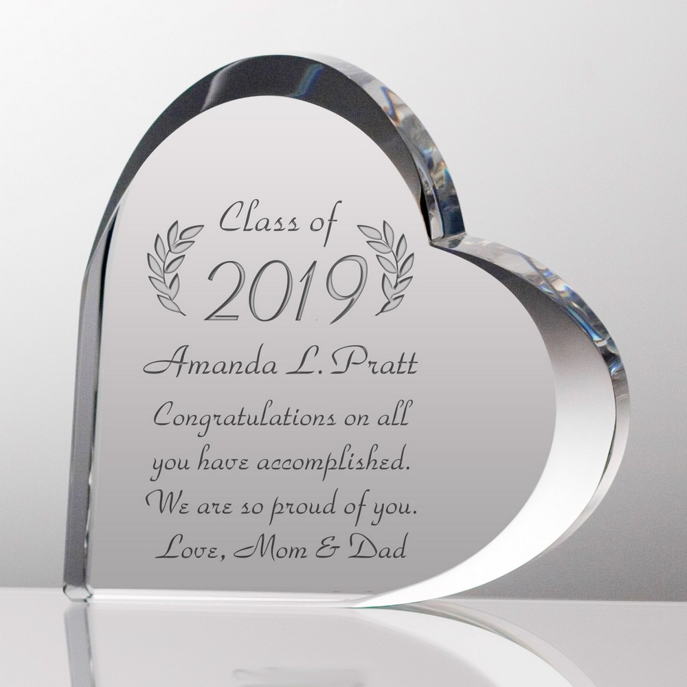 Personalized Graduation Gift Ideas
 Crystal Heart Personalized Graduation Gift