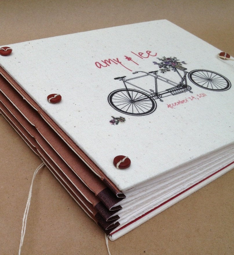 Photo Wedding Guest Book
 Personalized Bicycle Wedding Guest Book or Booth Album