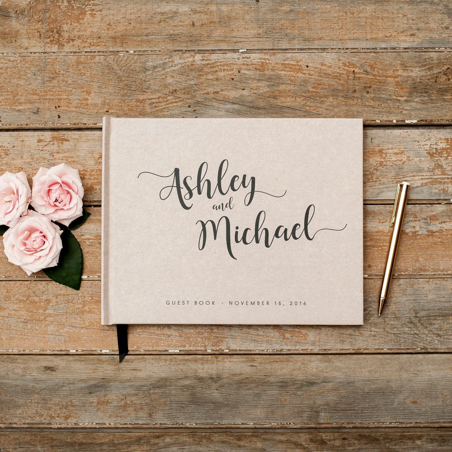 Photo Wedding Guest Book
 Wedding Guest Book horizontal landscape guestbook sign in book
