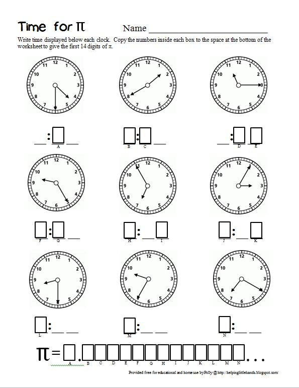 Pi Day Activities Pdf
 Pieces by Polly Time for Pi Second Grade Math Worksheet