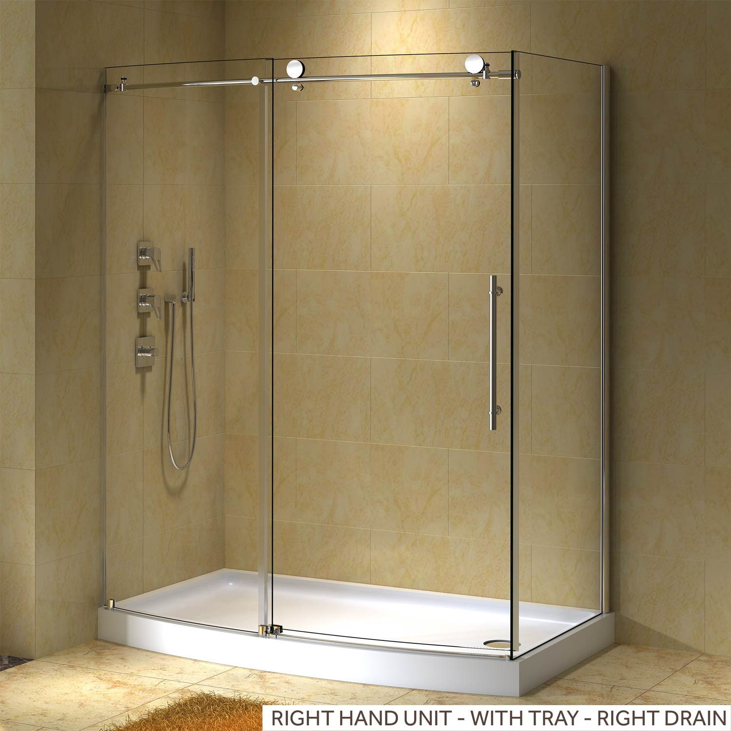 Picture Of Bathroom Showers
 58" x 30" Sloan Corner Shower Enclosure With Arched Front