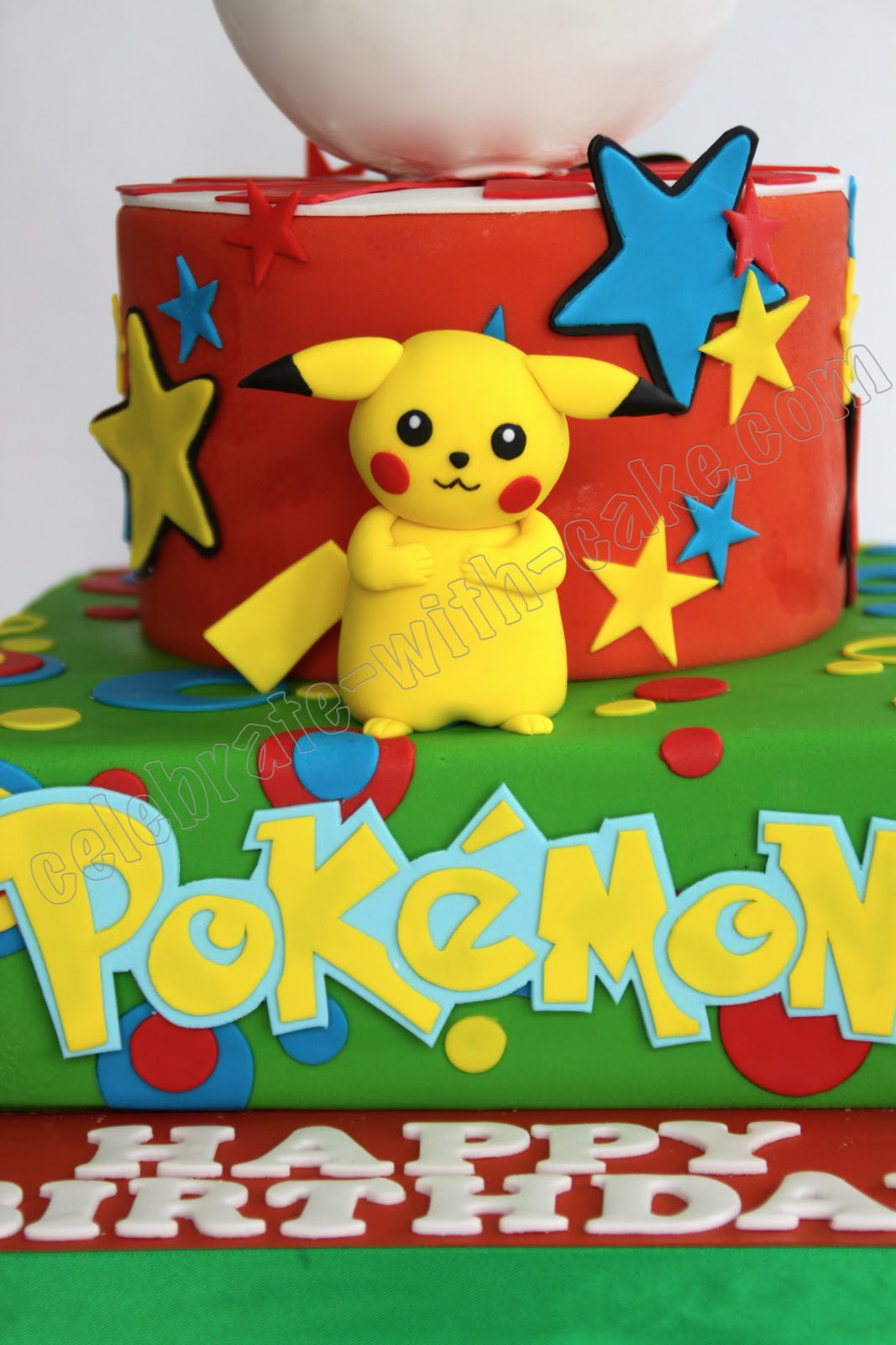 Pikachu Birthday Cake
 Celebrate with Cake Pikachu Pokemon 2 tier Cake