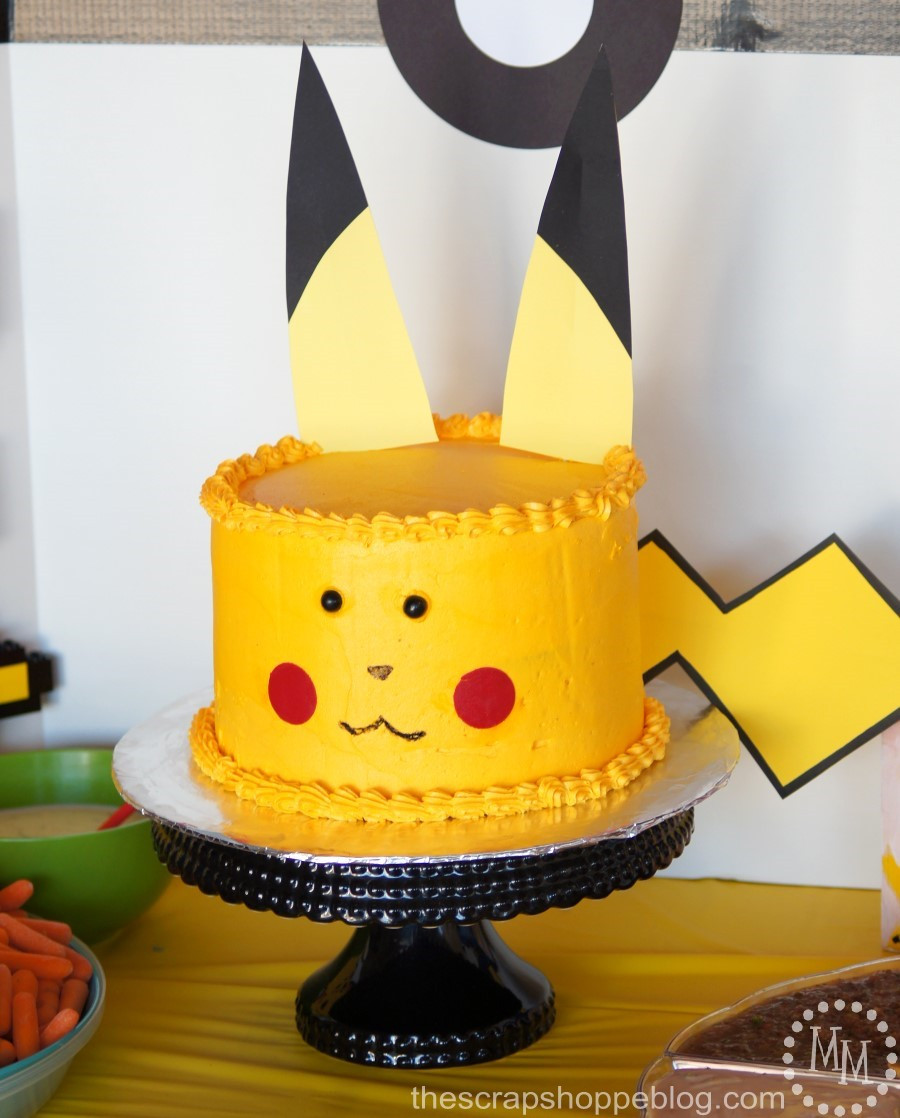 Pikachu Birthday Cake
 Pokémon Birthday Party The Scrap Shoppe