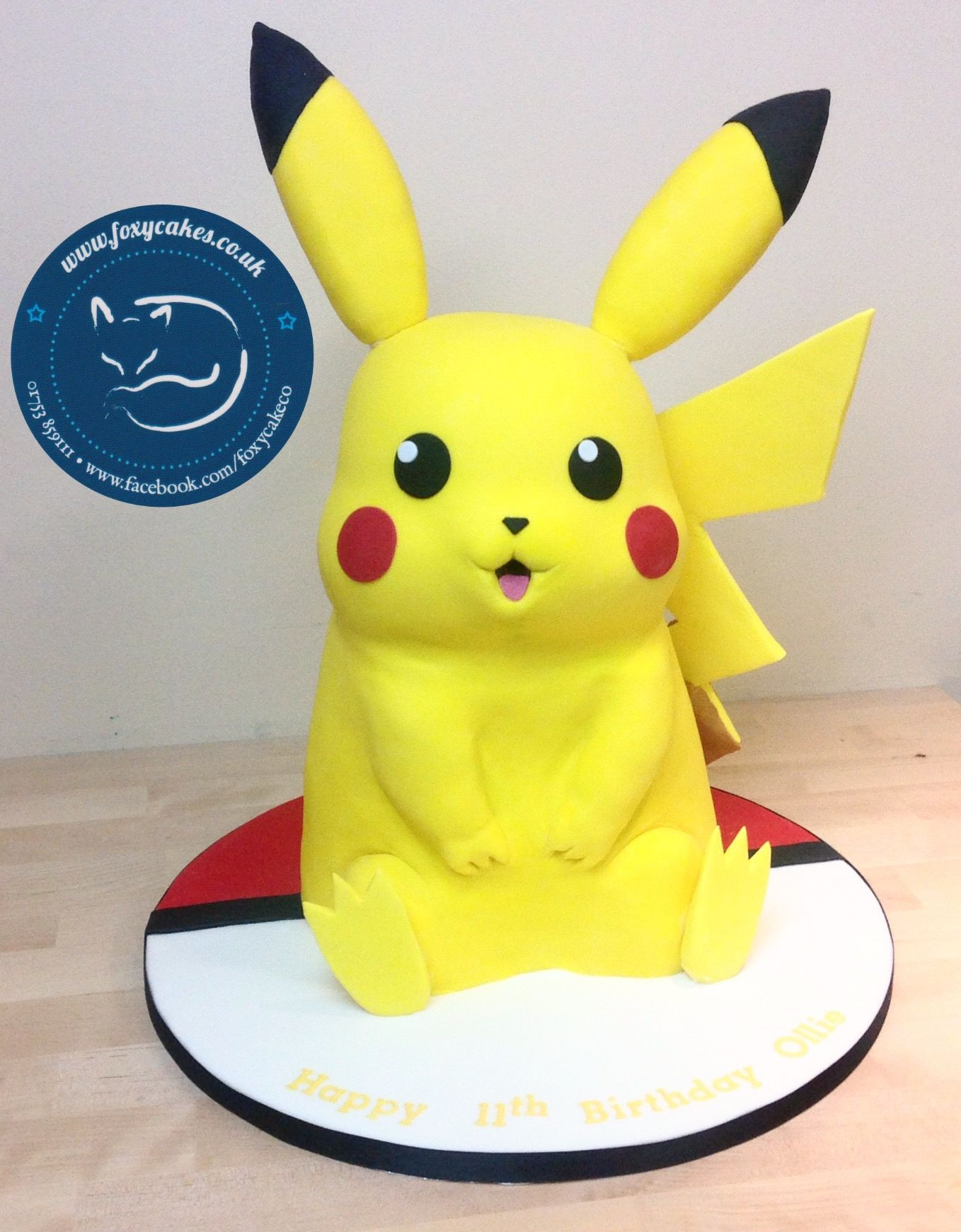 Pikachu Birthday Cake
 3D Pikachu cake made by The Foxy Cake Co in 2019