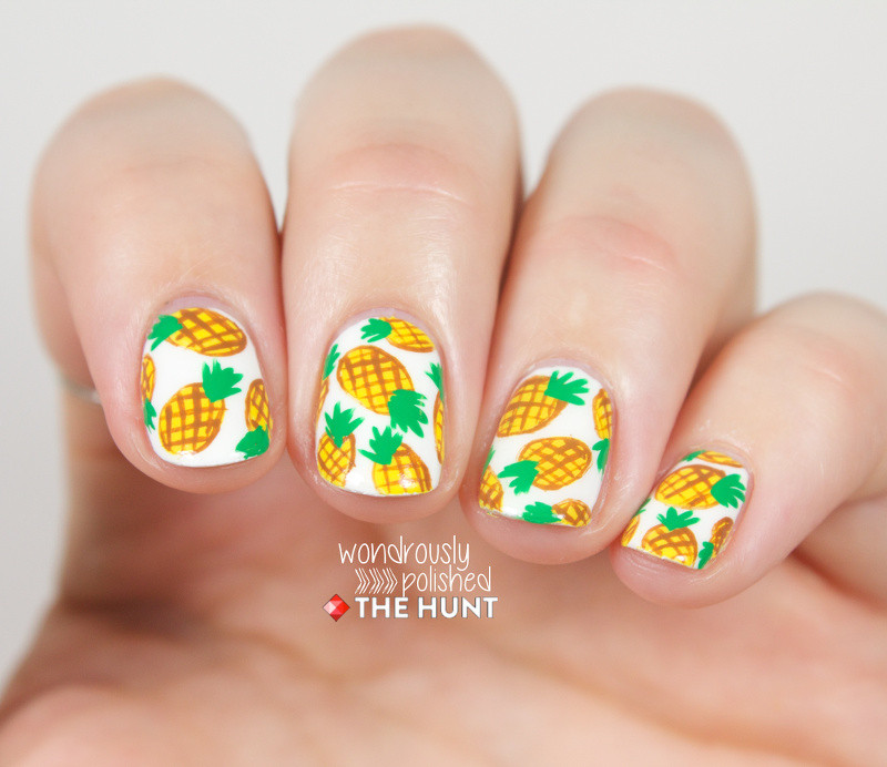 Pineapple Nail Art
 Wondrously Polished The Hunt Mani Monday Pineapple Nail