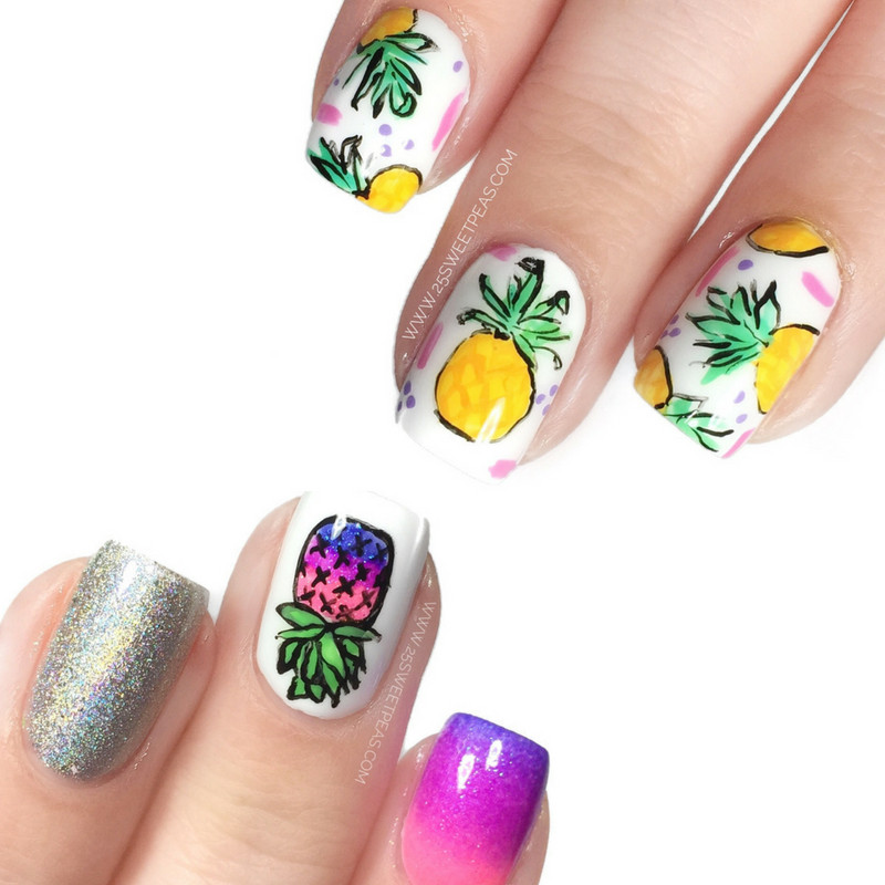 Pineapple Nail Art
 Pineapple Nail Art 2 Ways 25 Sweetpeas