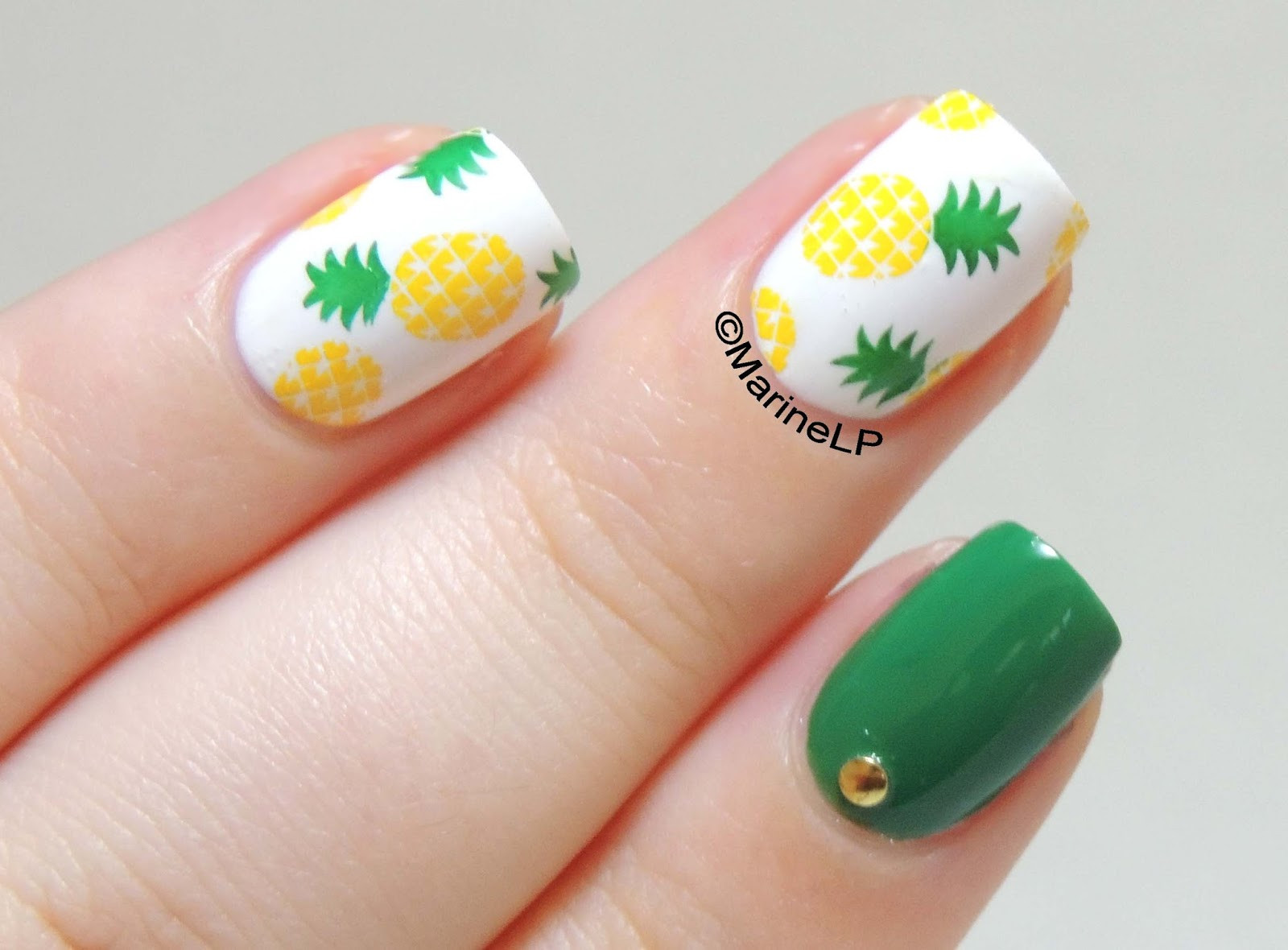 Pineapple Nail Art
 Pineapple nails Marine Loves Polish and More