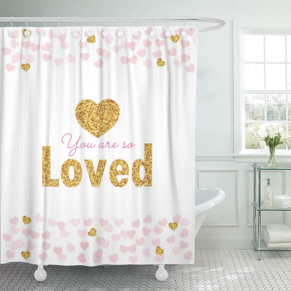 Pink And Gold Bathroom Decor
 CYNLON Blush Pink Gold Hearts Baby Confetti Girl Sprinkle