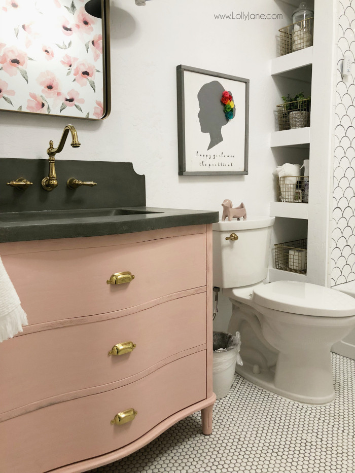 Pink And Gold Bathroom Decor
 e Room Challenge Week 4 diy pink bathroom vanity plumbing