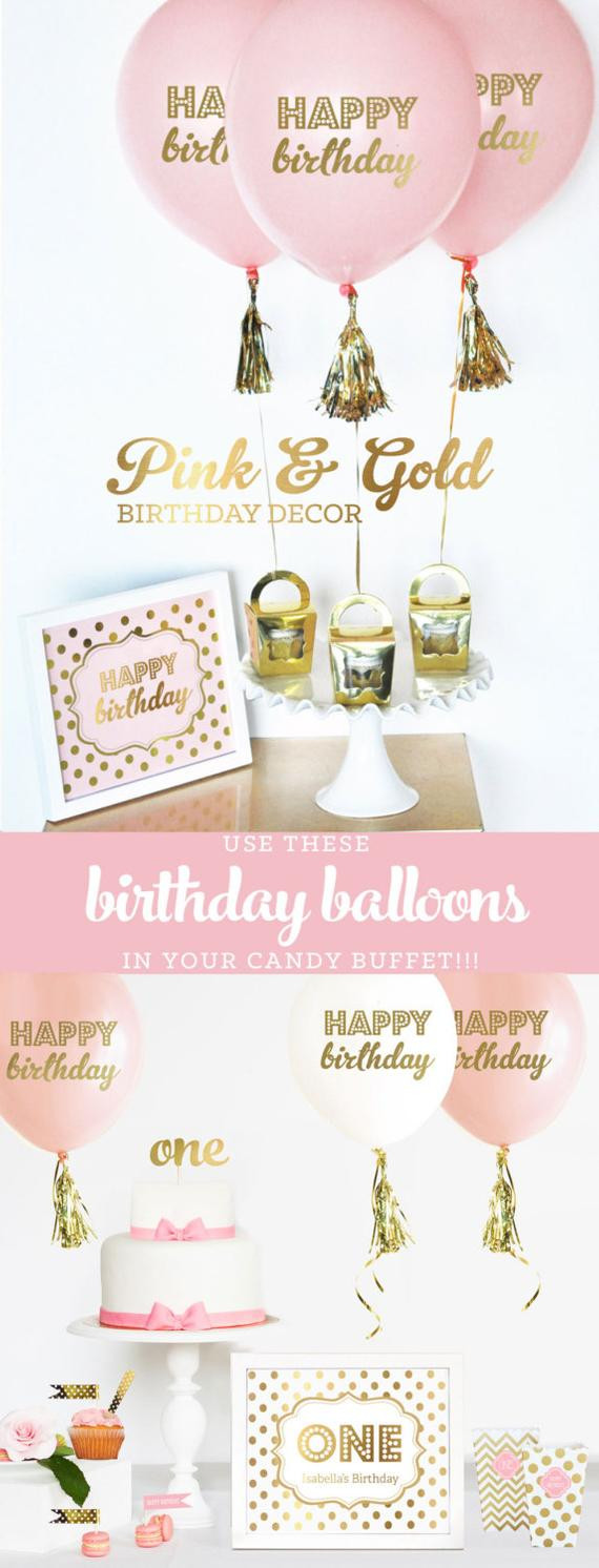 Pink And Gold Birthday Party Supplies
 Pink and Gold Birthday Decorations Pink and Gold First