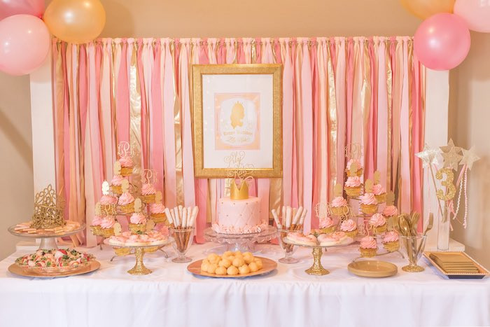 Pink And Gold Birthday Party Supplies
 Kara s Party Ideas Pink & Gold Princess Themed Birthday Party