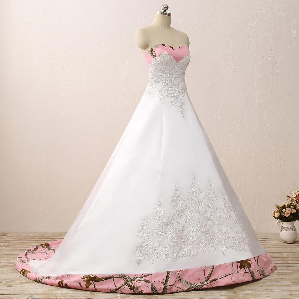 Pink Camo Wedding Dress
 Pink Camo Wedding Dresses Sleeveless Sweetheart Lace Up