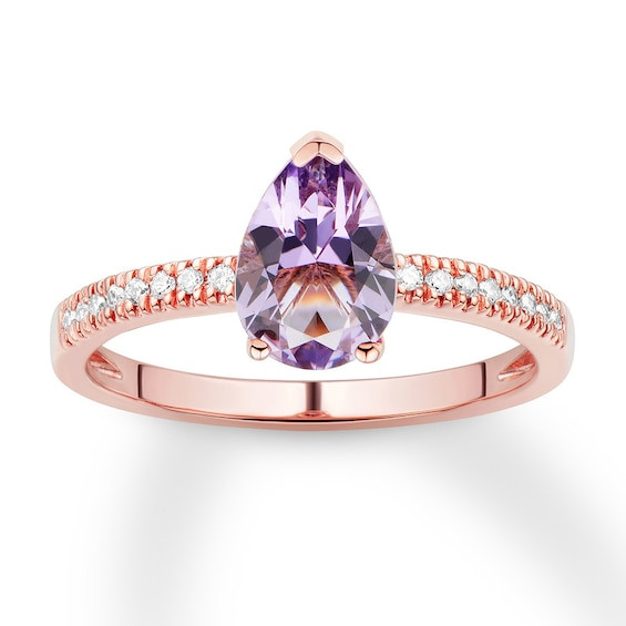 Pink Diamond Engagement Rings Jareds
 Pink Quartz Engagement Ring 1 6 ct tw Diamonds 14K Rose