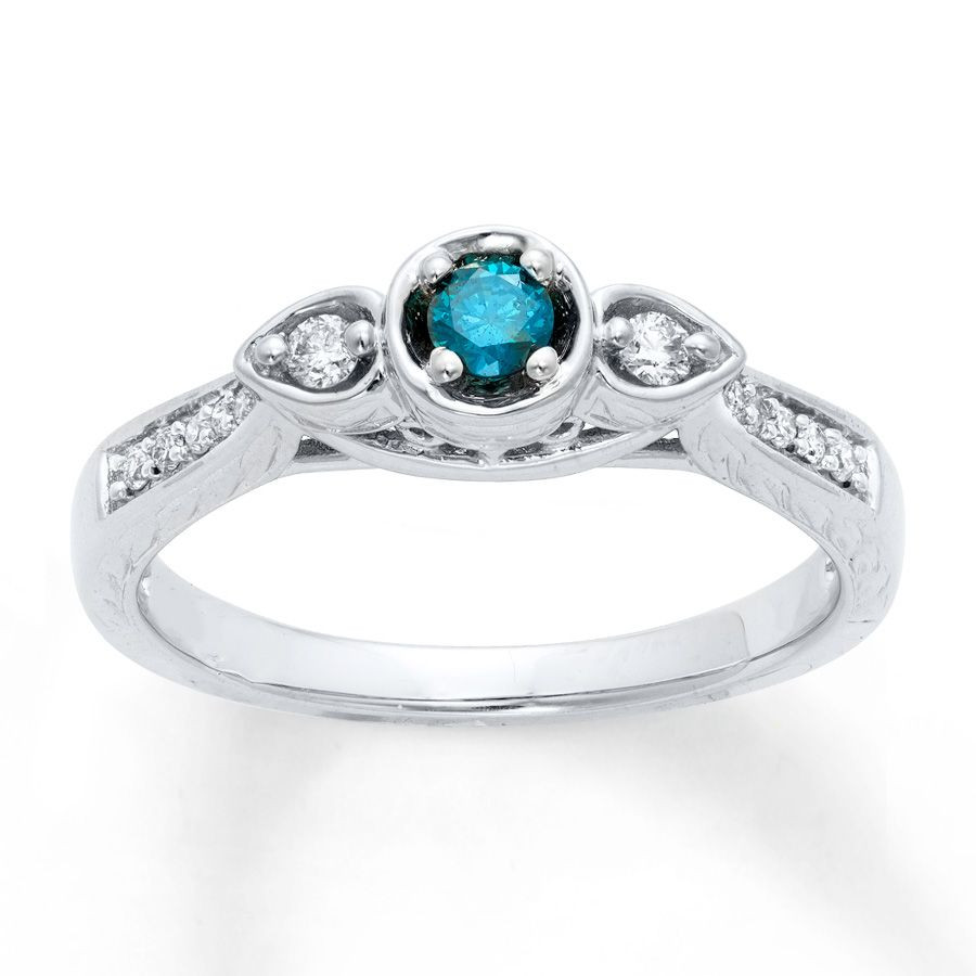 Pink Diamond Engagement Rings Jareds
 Diamond Engagement Ring 1 4 ct tw Blue White 10K White