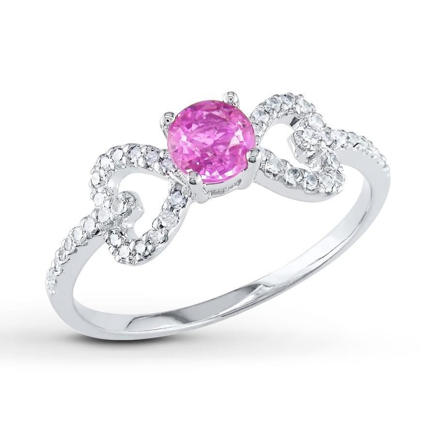 Pink Diamond Engagement Rings Jareds
 Prong set pink sapphire and diamonds 2 20 carats Ring 14k