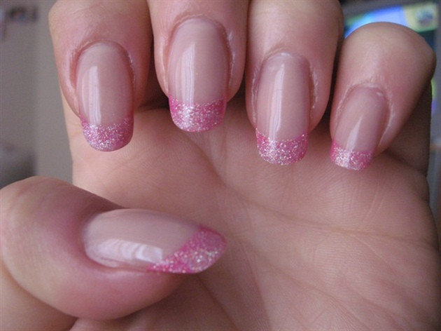 Pink Nails With Glitter Tips
 40 Most Amazing Glitter French Tip Nail Art Design Idea
