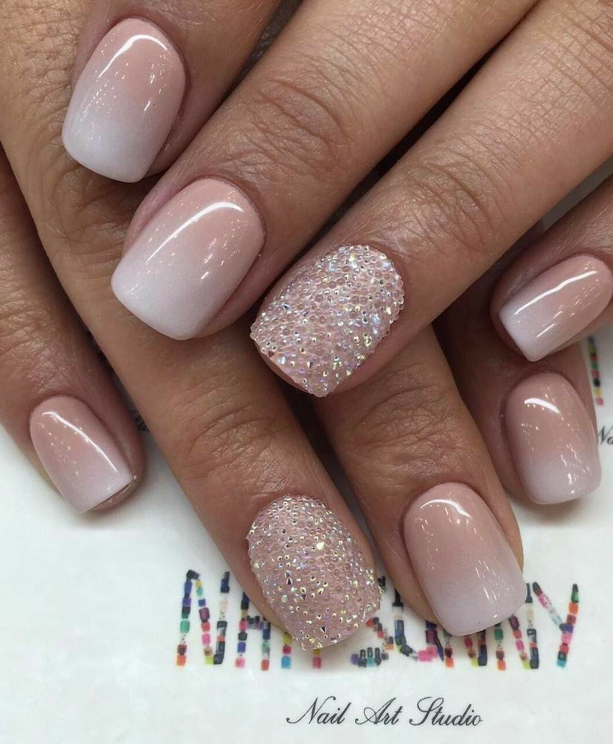 Pink Wedding Nails
 We love these glittery pink wedding nails
