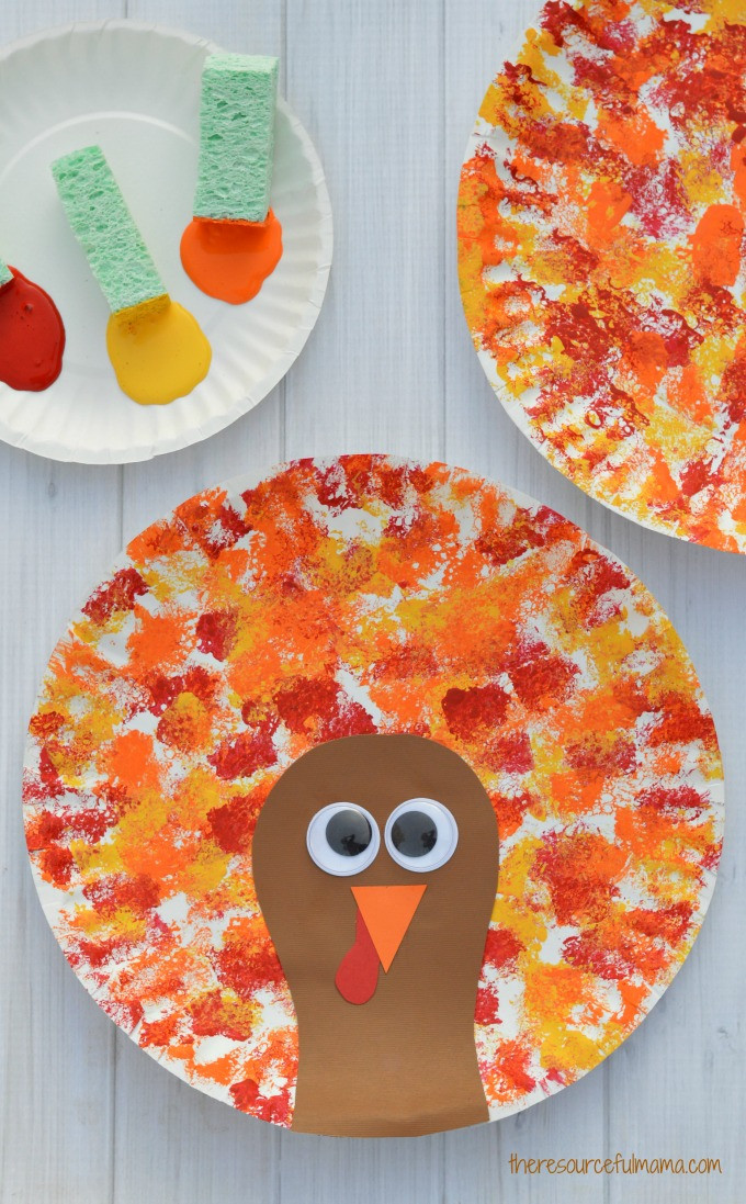 Pinterest Thanksgiving Crafts
 Sponged Painted Thanksgiving Turkey Craft The