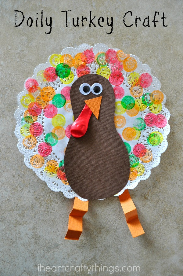 Pinterest Thanksgiving Crafts
 Doily Turkey Craft for Kids