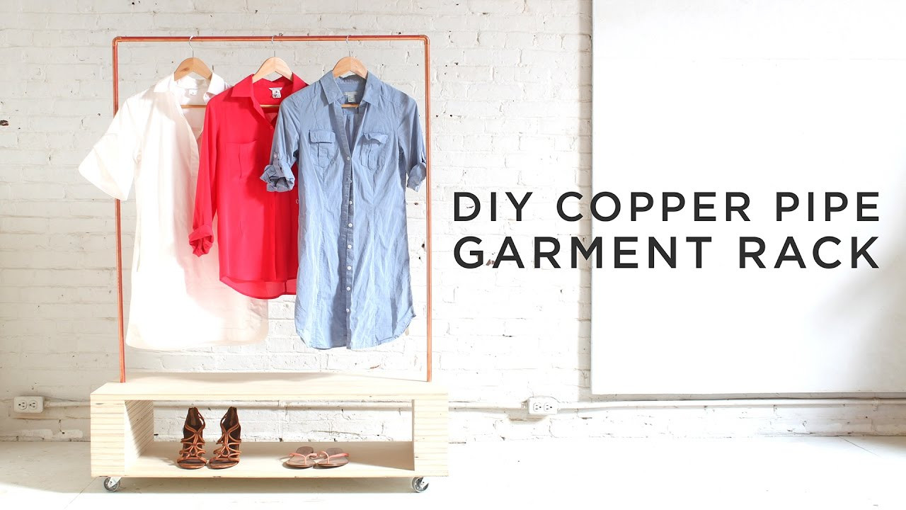 Pipe Clothes Rack DIY
 DIY Copper Pipe Garment Rack