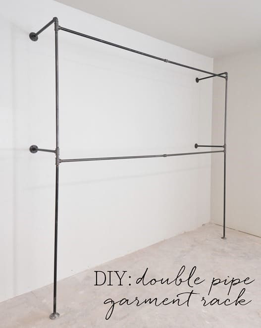 Pipe Clothes Rack DIY
 Creative Pipe Shelving Ideas