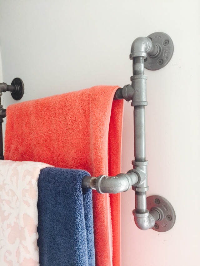 Pipe Towel Rack DIY
 Pipe towel rack DIY for small bathroom The Style Sisters